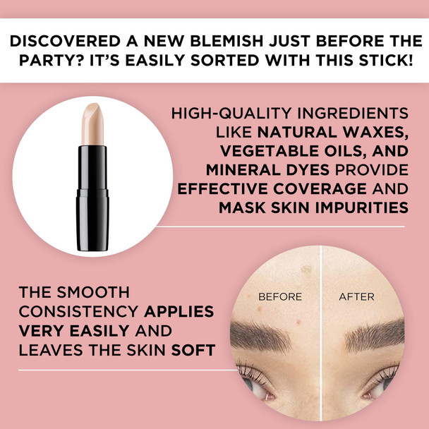 ARTDECO Perfect Stick – concealer stick in natural sand N°5 - masking skin imperfections with full coverage & dark circles - get rid of blemishes - with calming Tea Tree oil - face makeup - 0.14 Oz