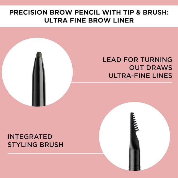 ARTDECO Ultra Fine Brow Liner - Coal - Thin Twist-Out Tip Creates Ultra-Fine Lines - Integrated Grooming Brush - Smudge-Proof & Waterproof - Eyebrow Pencil - Eye Makeup - Vegan - 0.03 Oz
