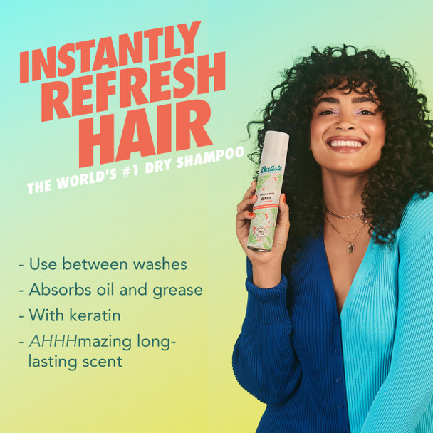 Batiste Dry Shampoo Bare Fragrance Refresh Hair and Absorb Oil Between Washes Waterless Shampoo for Added Hair Texture and Body 5.71 oz
