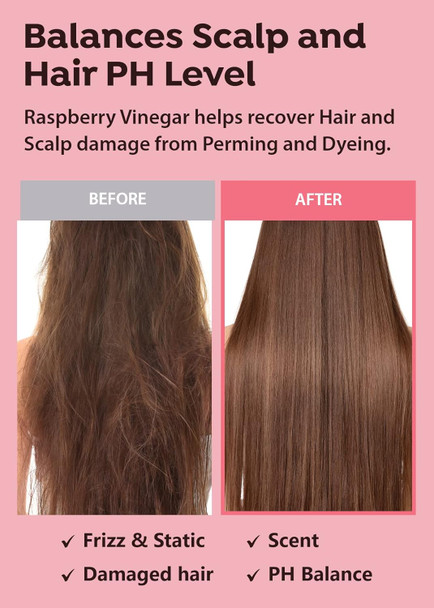 A'PIEU Raspberry Vinegar Hair Mist - Instant Hydration & Nourishing Spray for Smooth, Shiny, Frizz-Free Hair, Long-Lasting Hair Perfume with Refreshing Floral Scent, Non-Sticky Finish. Korean Hair Care (3.55 fl oz)