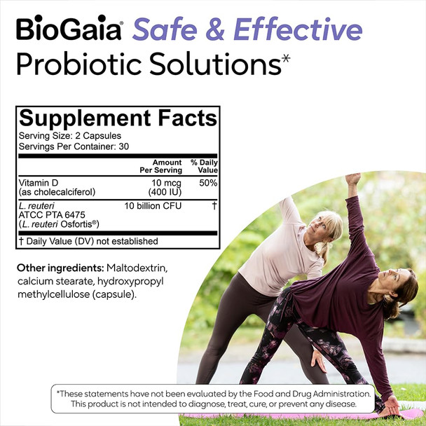 BioGaia Osfortis Women’s Probiotic for Strong Bones Immune Balance & GI Wellness Contains L. reuteri 6475 60 Capsules