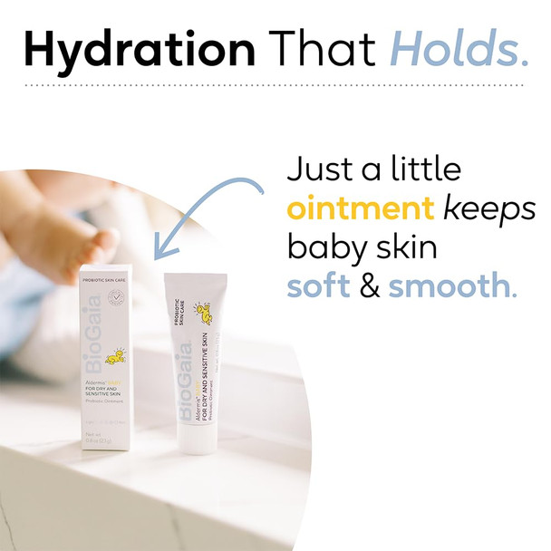 BioGaia Baby Probiotic Ointment  Soothes & Hydrates Dry Irritated & Sensitive Skin  Use It From Head to Toe  Formulated With Plant-Based Oils & Probiotics  Steroid Free & Microbiome-Friendly  0.8