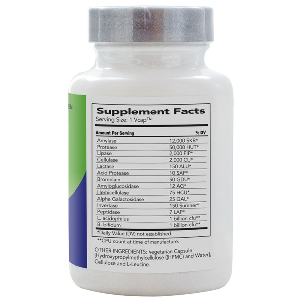 AbsorbAid Platinum Digestive Enzyme Support 120 vCaps, 12 Digestive Enzymes Plus 2 Probiotics for Maximum Relief