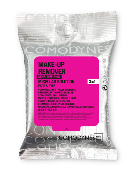 Comodynes Make Up Remover Towels for Face and Eyes Oats (Sensitive skin) - 20 ea