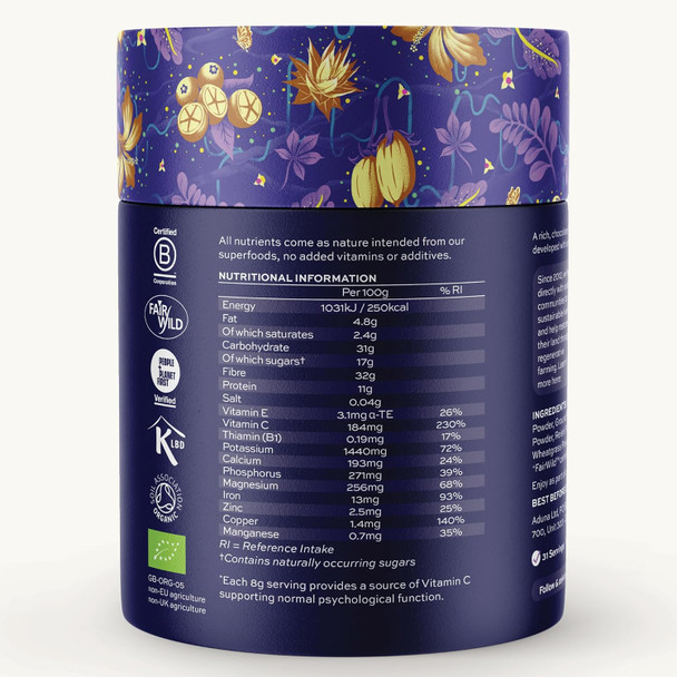 Aduna Organic Mind Superfood Blend | 100% Natural Stir-in Blend With 10+ Superfoods for Focus, Calm & Mental Clarity | Vegan Powder for Oats, Yogurt, Shakes, Smoothies, Drinks & Baking | 250g