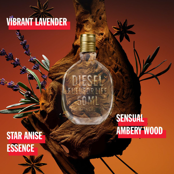 Diesel Fuel For Life,Eau de Toilette & Fragrance Gift Set for Men Woody and Ambery Scent With Notes of Anise & Lavender