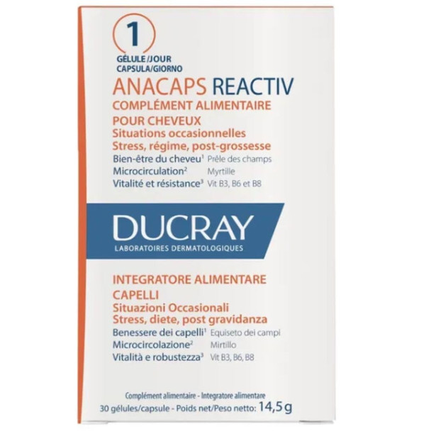 Ducray ANACAPS REACTIV complemento alimenticio 30 cápsulas