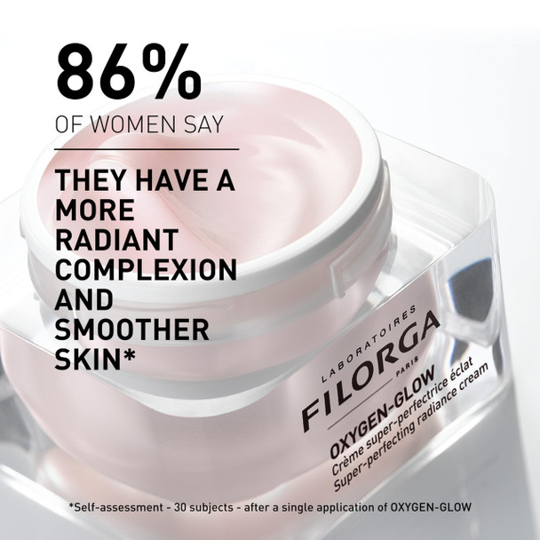 Filorga Oxygen-Glow Super-Perfecting Radiance Daily Skin Cream Hydrating Treatment with a Moisturizing Boost of Hyaluronic Acid and Detoxifying Enzymes for a Flawless Wrinkle Free Face 1.69 fl. oz.