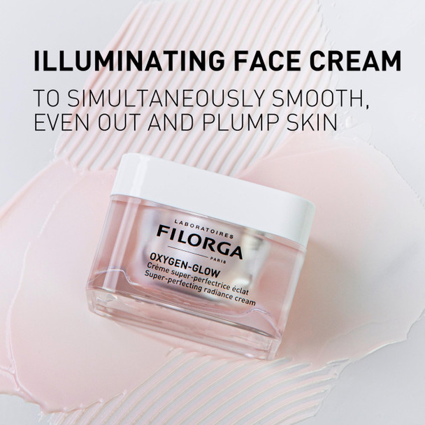 Filorga Oxygen-Glow Super-Perfecting Radiance Daily Skin Cream Hydrating Treatment with a Moisturizing Boost of Hyaluronic Acid and Detoxifying Enzymes for a Flawless Wrinkle Free Face 1.69 fl. oz.