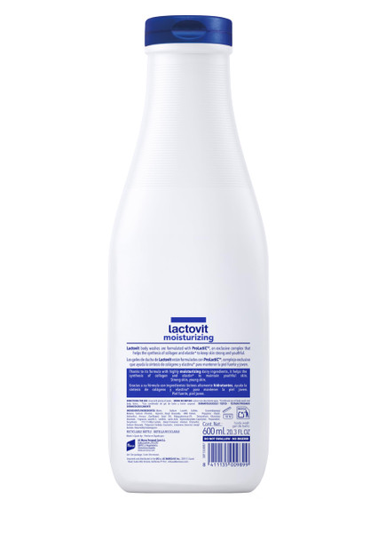 Lactovit  Moisturizing Body Wash  Hydrating Shower Gel  For all Skins  With ProLactiC10 Collagen & Elastin Booster  Smooth & Youthful Skin  Dermatologist Recommended  600 ml