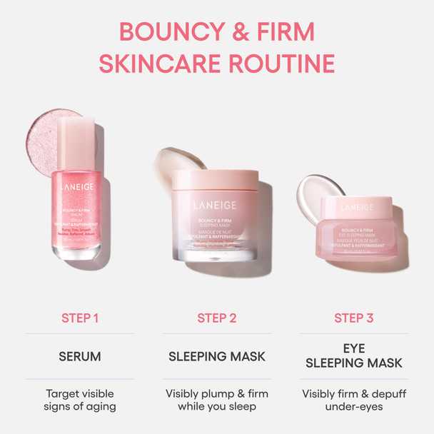 Laneige Skincare & Lip Care Holiday Gift Sets – Lip Mask Water Bank Lip Glowy Balm – Beauty Essentials for Gifting & Self-Care Bouncy & Firm Mini Skin Treats
