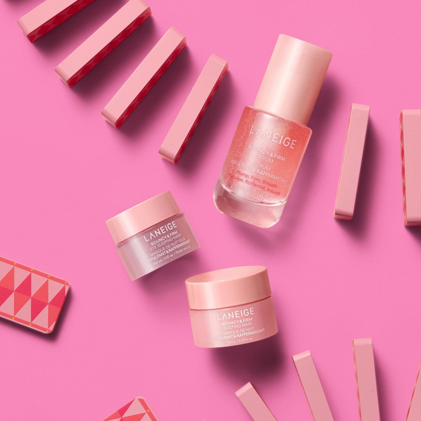 Laneige Skincare & Lip Care Holiday Gift Sets – Lip Mask Water Bank Lip Glowy Balm – Beauty Essentials for Gifting & Self-Care Bouncy & Firm Mini Skin Treats