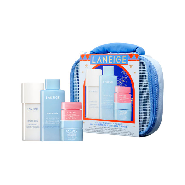 Laneige Skincare & Lip Care Holiday Gift Sets – Lip Mask Water Bank Lip Glowy Balm – Beauty Essentials for Gifting & Self-Care Hydration to Go Set