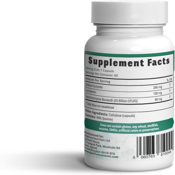 Gutmax Gut Repair Formula with Lactoferrin and Butyrate Enteric Capsules No Fillers or Flow Agents 60 Count