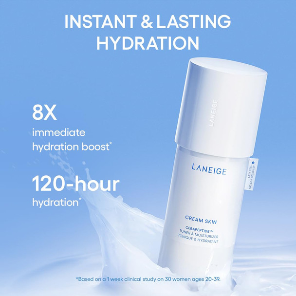 LANEIGE Water Bank Blue Hyaluronic Cream Moisturizer: Hydrating Korean Face Cream with Squalane & Ceramide for Skin Barrier Support Dermatologist-Tested  Icons To Go Set