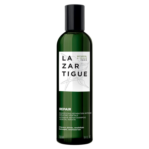 Lazartigue Repair Shampoo Enriched with Vegetal Keratin Helps Damage Deep Down & Restructures Hair Fiber Strengthens Hair and Leaves it Silky Right to the Ends  8.4 Fl Oz
