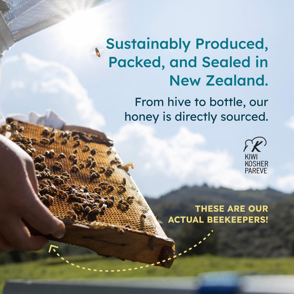 Melora Manuka Honey New Zealand Raw Honey  Pure Unfiltered Unpasteurized Honey  Organic Squeeze Bottle  UMF 8+  MGO 185+  12 oz