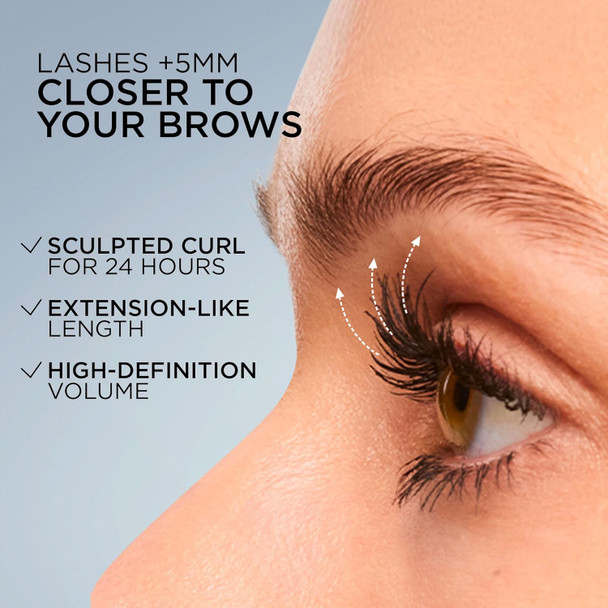 L'Oreal Paris Extensionist Mascara Lengthening Volumizing And Curling Formula For A Lash Extension Eye Makeup Look Washable Blackest Black