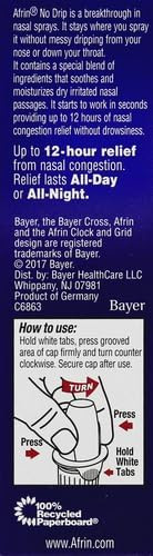 Afrin No Drip Extra Moisturizing 12 Hour Nasal Congestion Relief Pump Mist, Sinus Spray Decongestant - 15 mL
