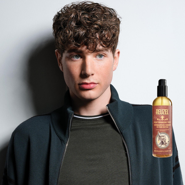 Reuzel Hairspray Grooming Tonic - Subtle Apple Peppermint Fragrance - Perfect For Blow Drying - Ideal For Volume Lift And Texture - Low Shine - Protects Hair From All Thermal Styling  12 Ounce