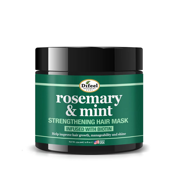 Difeel Rosemary and Mint Strengthening Hair growth Mask with Natural Rosemary Oil and Biotin 12 oz.