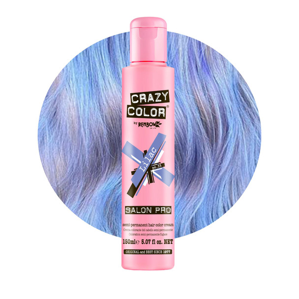 Crazy Color Crazy Color Salon Pro Semi Permanent Hair Color - 55 Lilac Hair Color Women 5.07 oz