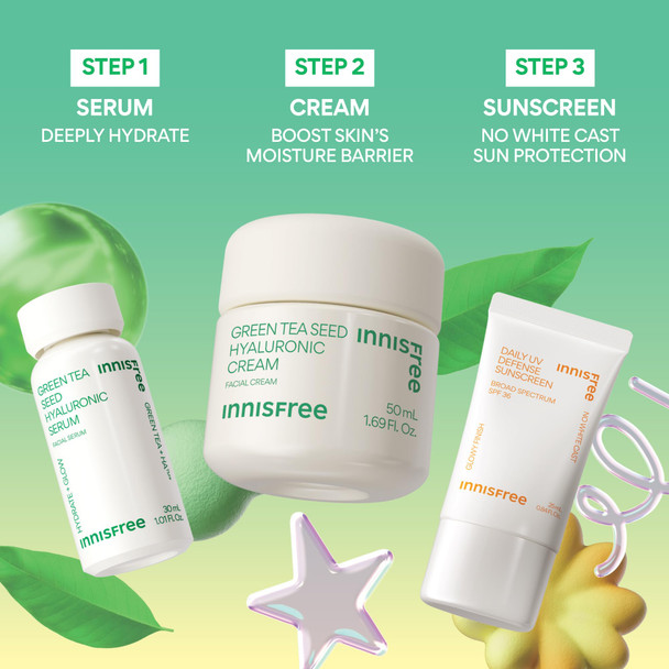 Innisfree Daily UV Defense SPF 36 – Korean Face Sunscreen Invisible Finish Broad Spectrum No White Cast Lightweight Hydrating Available in Gift Sets-Hydrate + Protect Set