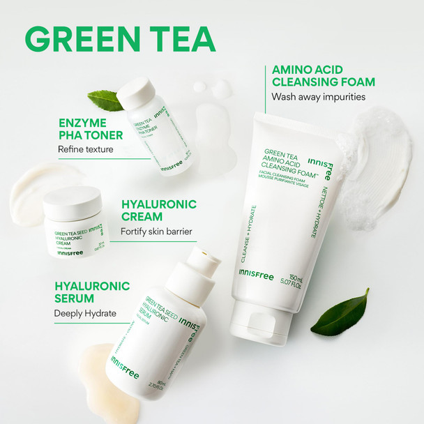 innisfree Green Tea Seed Hydrating Serum with Hyaluronic Acid & Niacinamide Korean Face Serum for Glow & Skin Barrier Suport Available in Refill & Sets -Hydration Heroes Set