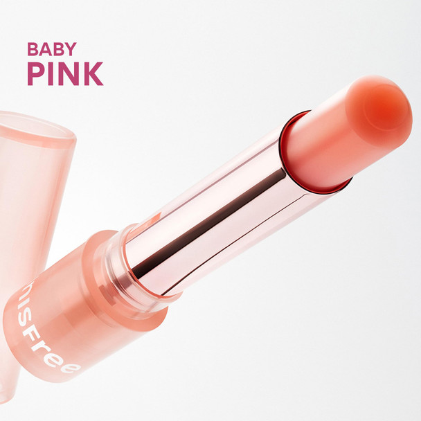 innisfree Dewy Tint Lip Balm with Hyaluronic Acid & Ceramides Korean Hydrating Tinted Balm Sheer Lipstick-Baby Pink