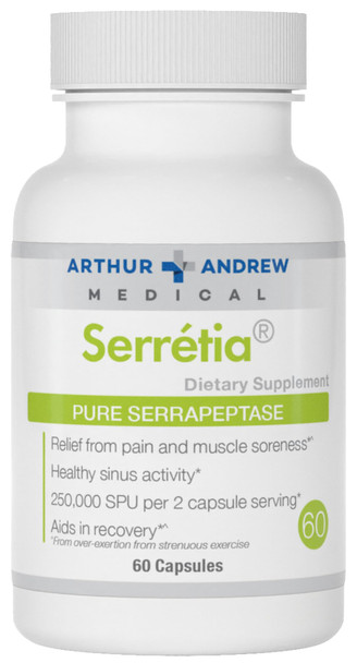 Arthur Andrew Medical, Serretia, Serrapeptase Formula for Muscle and Sinus Support, 60 Capsules