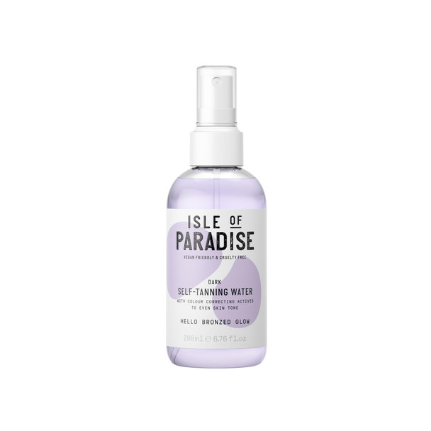 Isle of Paradise Self Tanning Water - Color Correcting Self Tan Spray for Bronze Glow Vegan and Cruelty Free 6.76 fl.oz -Dark (Bronzed Glow)