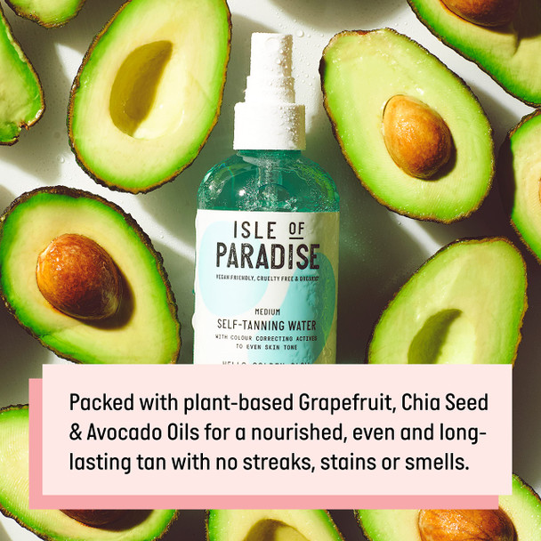 Isle of Paradise Self Tanning Water - Color Correcting Self Tan Spray for Bronze Glow Vegan and Cruelty Free 6.76 fl.oz -Sun-Kissed Glow
