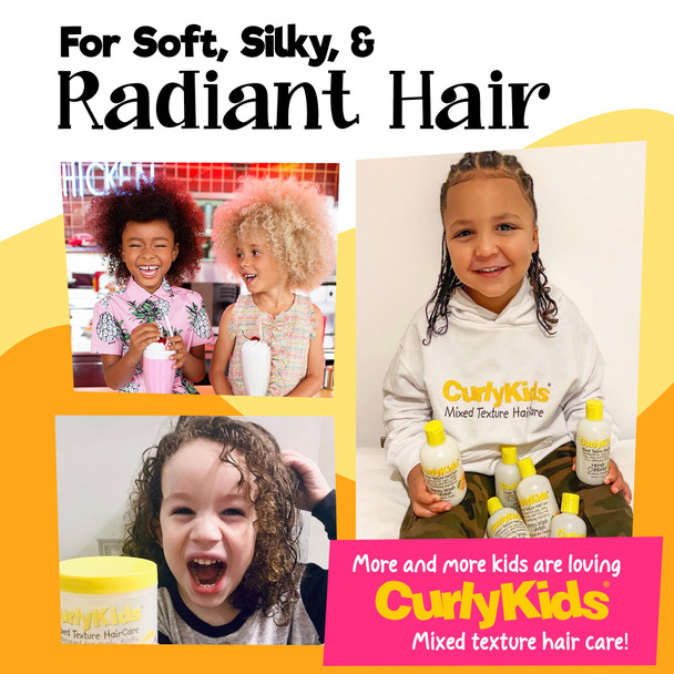 CurlyKids Curl Defining Lotion – Lightweight Creamy Hair Lotion for Frizz-Free Soft & Defined Curls – Kids Haircare for Curly Kinky Coily & Wavy Hair – Moisturizing & Non-Crunchy Formula 6oz