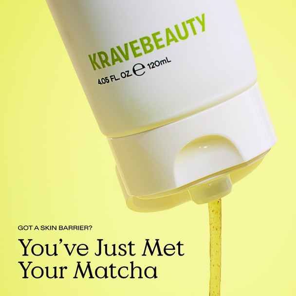 KraveBeauty Matcha Hemp Hydrating Cleanser – Korean-Inspired Gentle Daily Face Wash, Hydrating & Non-Stripping, Hemp & Matcha, Vegan & Cruelty-Free, 4.05 fl oz