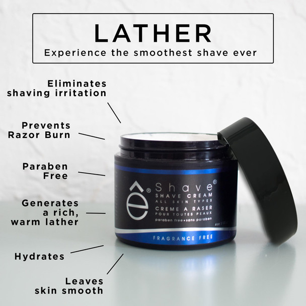 eShave Shaving Cream for Men Fragrance Free prevents shaving irritation and razor burn generates a rich lather for a soft silky Smoothest Shave  Fragrance Free
