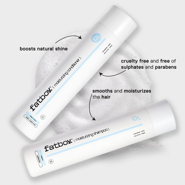 Fatboy Moisturizing Shampoo Hydrating Daily Hair Shampoo for Shine Moisture Gentle Cleansing with Coconut Oil Avocado Oil & Quinoa Hair Care for All Hair Types Paraben Free Color Safe 10 oz