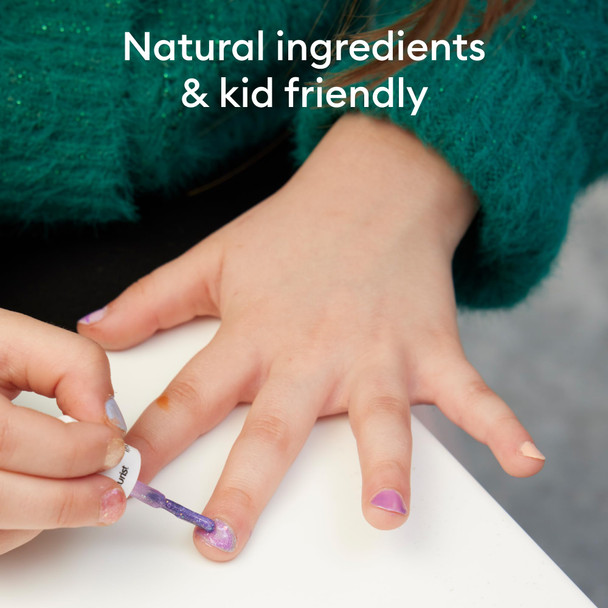 Manucurist Kids Nail Polish Set Bonnie Stella Janis - Glitter Blue Pale Pink Mauve - Water Based Non Toxic - Princess Party Favors - Vegan & Made in France - From 3 Years Old - Christmas Gifts