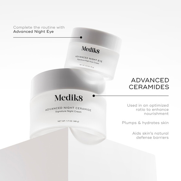 Medik8 Advanced Night Ceramide - Signature Anti Aging Night Cream for Face - Face Moisturizer with Skin Tightening Ceramides and Antioxidants - 1.7 oz