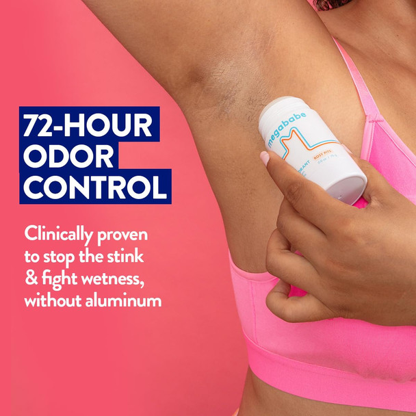 Megababe Daily Deodorant - Rosy Pits with 72 hour Odor Protection | Holiday Gifts for Women | Aluminum-Free, Clear & Clean | Fresh rose scent | 2.6 oz