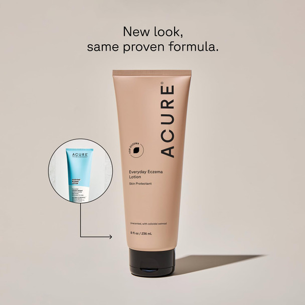 Acure Everyday Eczema Lotion - Healing Anti-Itch Eczema Cream For Dry Skin Body Lotion With Oatmeal Soothing Moisturizer Daily Repair Treatment For Itchy Skin Use On Face & Body Vegan - 8 Fl Oz