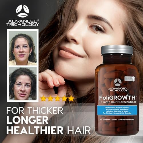 Advanced Trichology Foligrowthãƒ¢Ã¢‚¬Å¾Ã‚¢ Hair Growth Supplement For Thicker Fuller Hair  Approved By The American Hair Loss Association  Revitalize Thinning Hair - 90 Count (Pack Of 1)
