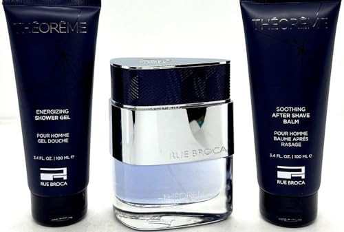 Afnan Rue Broca Theoreme Homme 3-Piece Set For Men (3.0 Oz Eau De Parfum Spray + 3.4 Oz Body Lotion + 3.4 Oz Shower Gel)