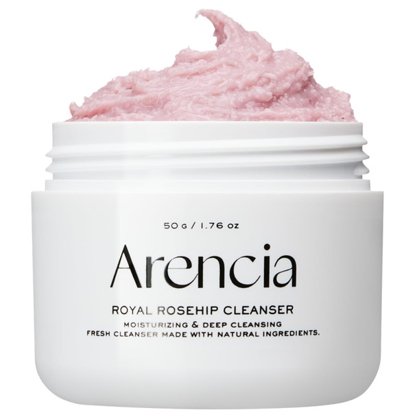 Arencia Korean Rice Mochi Face Cleanser & Daily Scrub - Moisturizing Brightening & Deep-Cleansing - All Skin Types Vegan Organic - With Rice Powder Rice Water & Green Tea (1.76Oz)