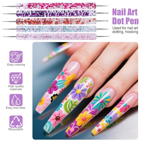 Artdone 35Pcs Nail Art Pens Brushesnail Art Tool Setnail Dotting Toolsnail Dust Brushstriping Nail Art Brushes For Long Linesnail Drawing Pen For Nail Design