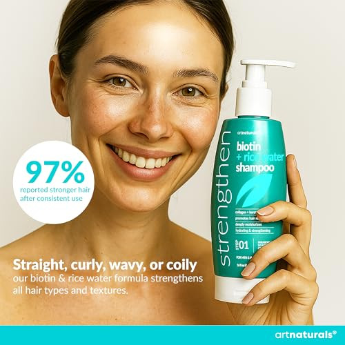 Artnaturals Biotin Rice Water Shampoo And Conditioner Set - Sulfate- Formula Ãƒ¢Ã¢Š¬Ã¢‚¬Å“ Dual Bottle - Made With Collagen Keratin And Jojoba To Promote Strength Shine And Growth 16 Fl Oz 2 Pk