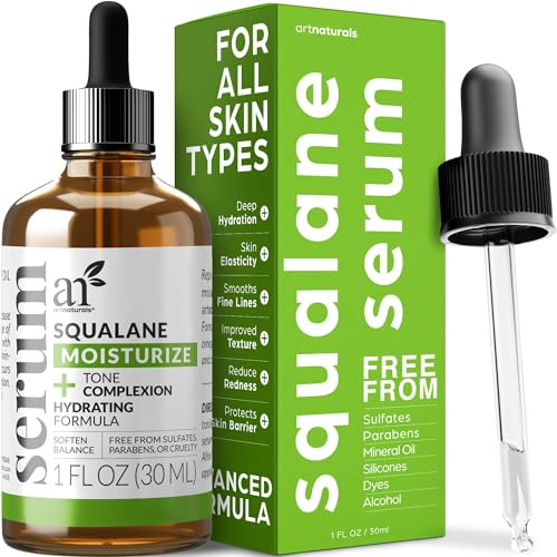 Artnaturals Squalane Oil - Pure & Natural Plant Facial Oil - Cold Pressed And Unrefined Premium Grade Multipurpose Moisturizing Oil For Skin - Fragrance- - 1 Oz.