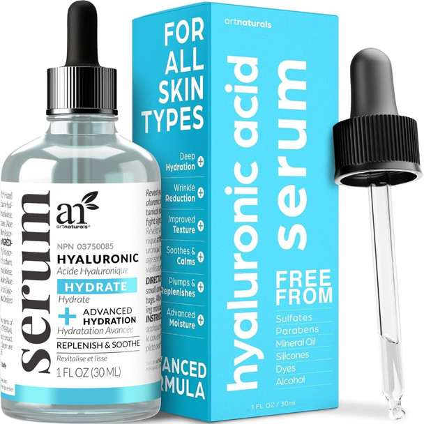 Artnaturals Hyaluronic Acid Serum - Anti- Aging Facial Serum Natural Moisturizer W/Vitamin C Serum & Vitamin E - For Skin Care - Reduce Wrinkles & Dark Spots (1 Fl Oz (Pack Of 1))