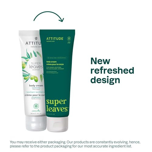 Attitude Body Cream Ewg Verified Moisturizer Vegan Moisturizing Products For Dry Skin Dermatologically Tested Olive Leaves 8 Fl Oz