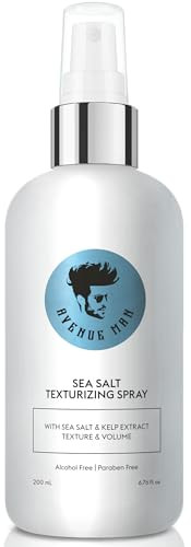 Avenue Man Sea Salt Spray For Men - Texturizing & Thickening Sea Salt Hair Spray For Men With Kelp And Brown Seaweed Extract - Paraben Sulfate- - Add Volume And Texture Beach Hairspray 6.76 Oz