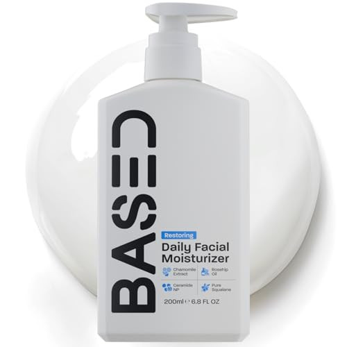 Based Bodyworks Men'S Daily Face Moisturizer - Daily Facial Moisturizer With Squalane & Rosehip Oil - Strengthens Skin Barrier - All Skin Types (6.8 Fl Oz Pack Of 1)